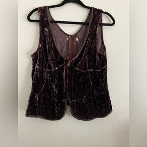 Vintage Velvet Vest Women’s M Brown Renaissance Boho purple brown